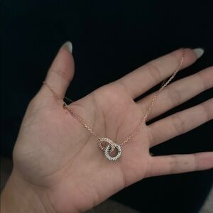 Rose gold swarovski necklace